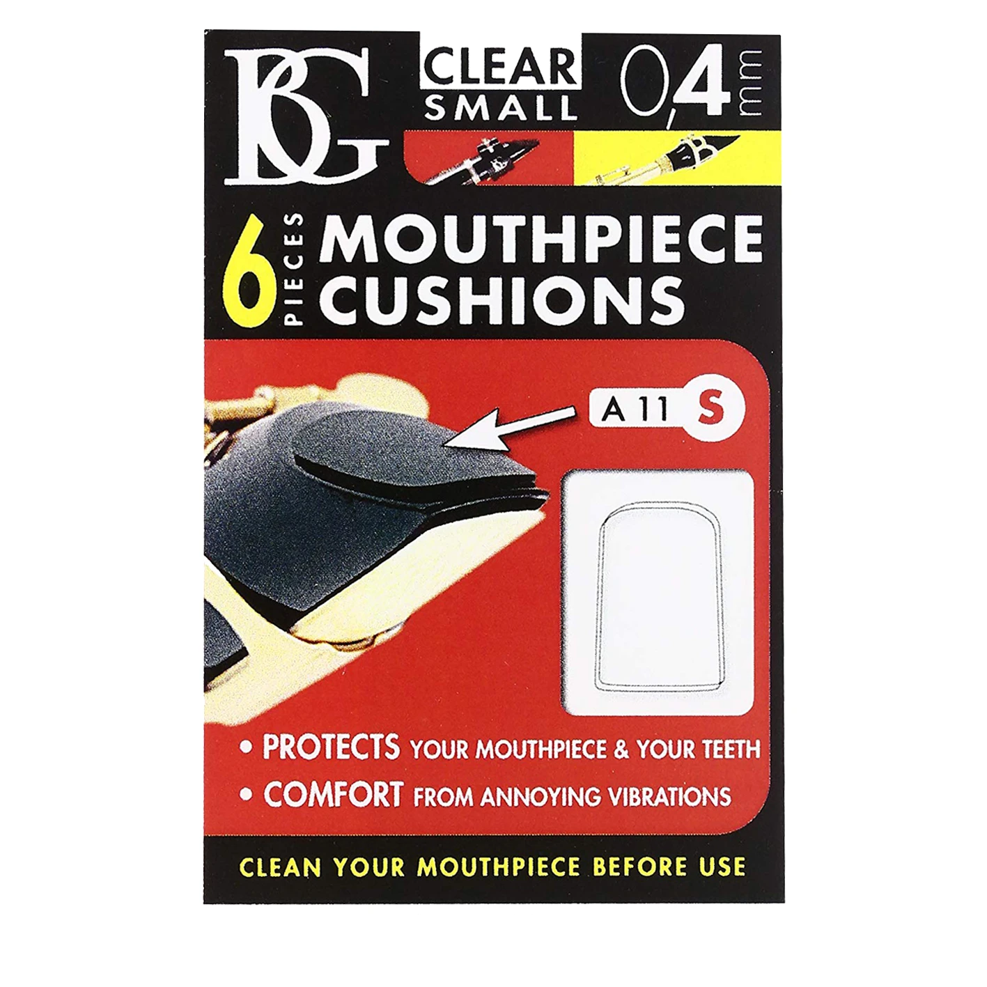 BG France 0.4mm Mouthpiece Cushion A11S - Pack of 6